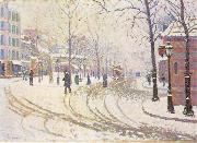 Paul Signac Le boulevard de Clichy, la neige oil painting artist
